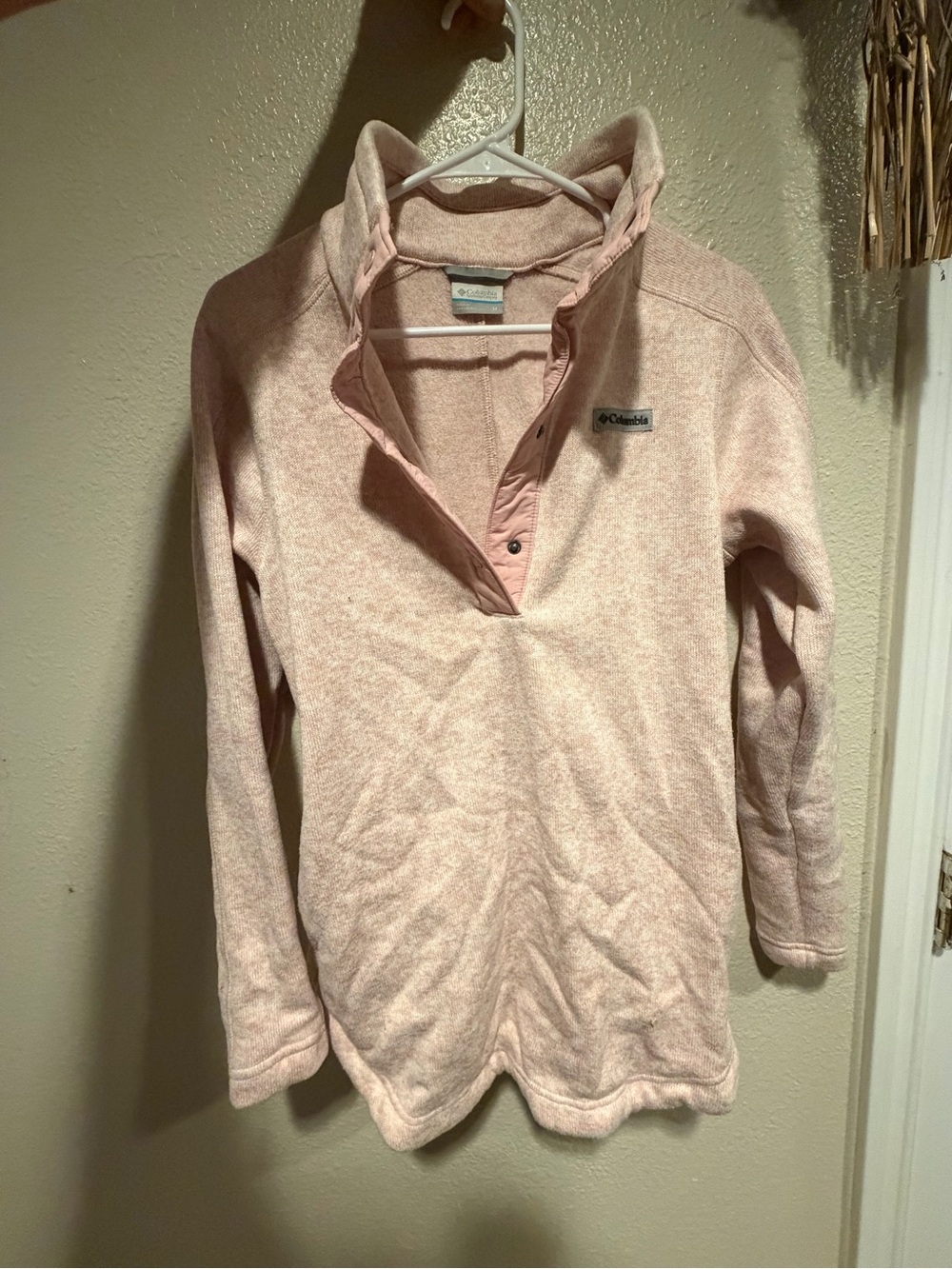 Columbia Women's Pale Pink Pullover Fleece Snap-Front